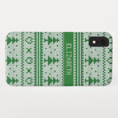 Sweater Green White Christmas Tree Personalisiert Case-Mate iPhone Hülle (Rückseite (Horizontal))