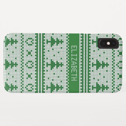 Sweater Green White Christmas Tree Personalisiert Case-Mate iPhone Hülle (Rückseite (Horizontal))