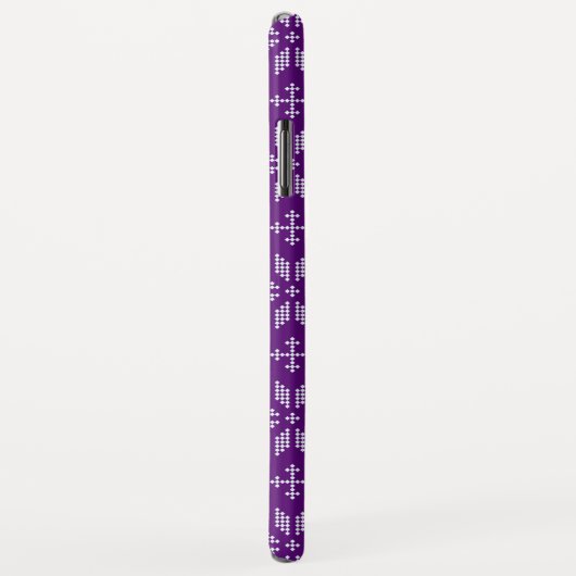 Sweater Lila White FairIsle Weihnachtsmongram Case-Mate iPhone Hülle (Hinten/Rechts)