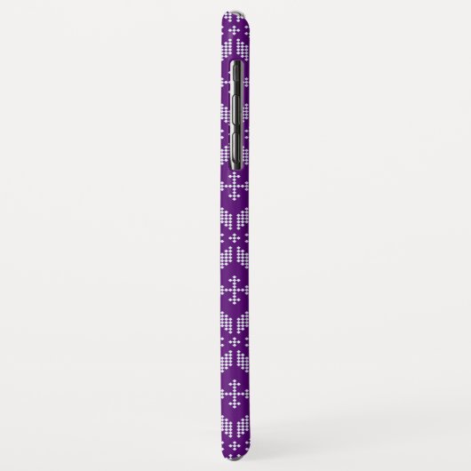 Sweater Lila White FairIsle Weihnachtsmongram Case-Mate iPhone Hülle (Hinten/Links)