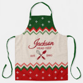 Sweater Pattern Personalized Christmas Apron Schürze (Vorderseite)