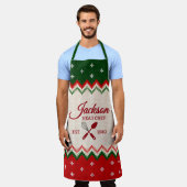 Sweater Pattern Personalized Christmas Apron Schürze (Getragen)