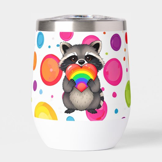 Sweater Personalisierter Raccoon mit Regenbogenher (Vorderseite)