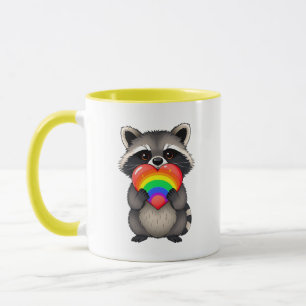 Sweater Personalisierter Raccoon mit Regenbogenher Tasse