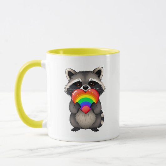 Sweater Personalisierter Raccoon mit Regenbogenher Tasse (Links)