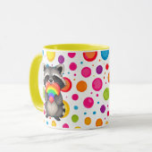 Sweater Personalisierter Raccoon mit Regenbogenher Tasse (Vorderseite Links)