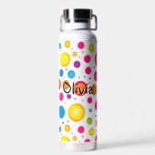 Sweater Personalisierter Raccoon mit Regenbogenher Trinkflasche (Rückseite)