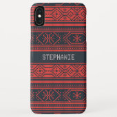 Sweater Red Black Pattern Weihnachten Personalisie Case-Mate iPhone Hülle (Rückseite)