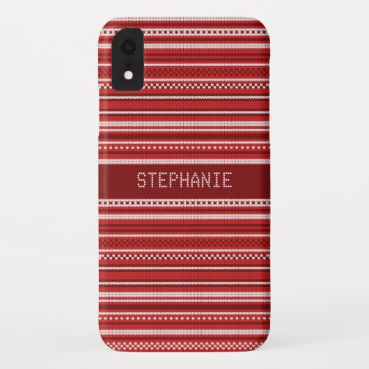Sweater Red Strip Weihnachten Personalisiert Case-Mate iPhone Hülle (Rückseite)