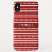 Sweater Red Strip Weihnachten Personalisiert Case-Mate iPhone Hülle (Rückseite)