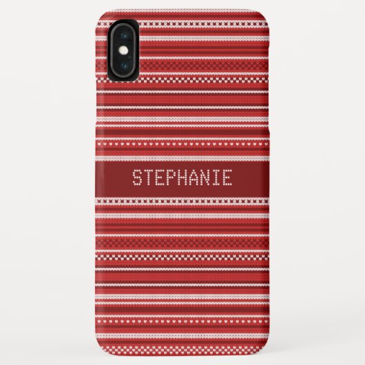 Sweater Red Strip Weihnachten Personalisiert Case-Mate iPhone Hülle (Rückseite)