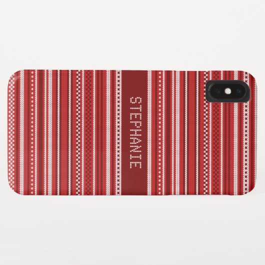 Sweater Red Strip Weihnachten Personalisiert Case-Mate iPhone Hülle (Rückseite (Horizontal))
