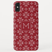 Sweater Red White FairIsle Christmas Monogram Case-Mate iPhone Hülle (Rückseite)
