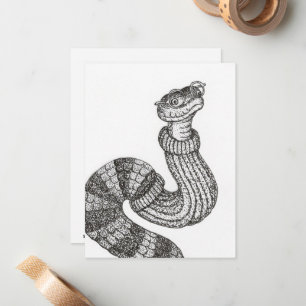 Sweater Snake Flat Note Card Mitteilungskarte