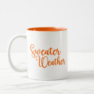 Sweater Weaather Fall Zweifarbige Tasse