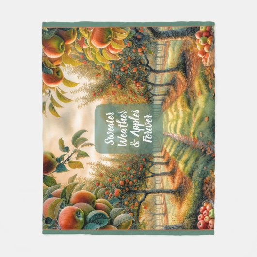 Sweater Weather & Apples Forellenblanket Fleecedecke (Vorderseite)
