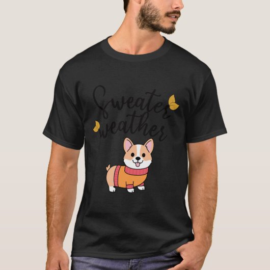 Sweater Weather Corgi T-Shirt (Vorderseite)