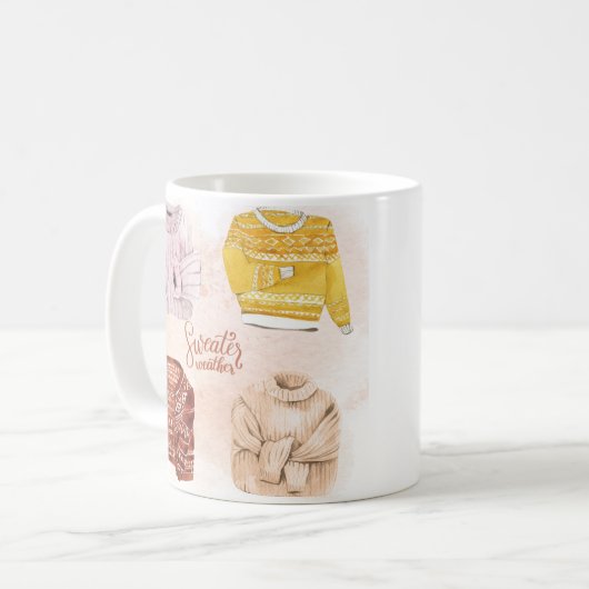 Sweater Weather Fall personalisierte Mug Kaffeetasse (Vorderseite Links)