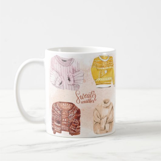 Sweater Weather Fall personalisierte Mug Kaffeetasse (Links)