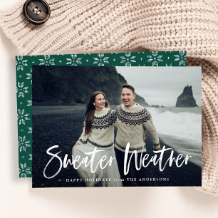 Sweater Weather Green Foto Feiertagskarte