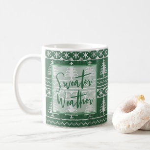 Sweater Weather Green Nordic Strick Weihnachten Kaffeetasse