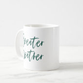 Sweater Weather Green Script Holiday Kaffeetasse (Vorderseite Links)