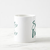 Sweater Weather Green Script Holiday Kaffeetasse (Mittel)