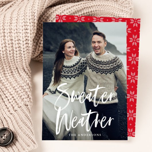 Sweater Weather Holiday Foto Card Feiertagskarte