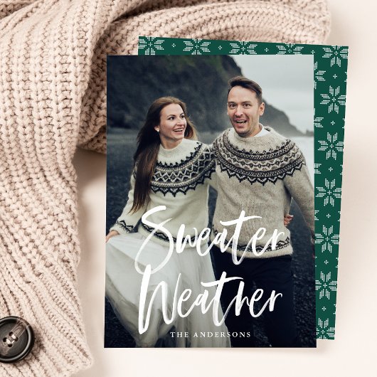 Sweater Weather Holiday Photo Card Feiertagskarte