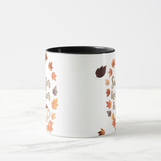 Sweater Weather & Hot Coffee Mug | Cozy Fall Gift Tasse (Zentrum)