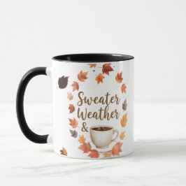 Sweater Weather & Hot Coffee Mug | Cozy Fall Gift Tasse
