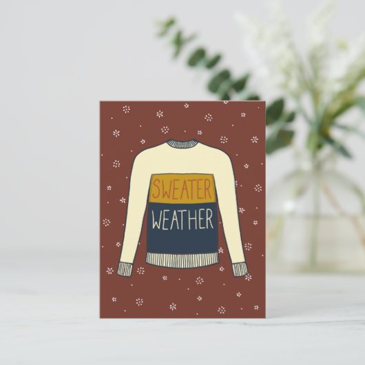 Sweater Weather Illustrationsfall Erntedank Postkarte (Stehend Vorderseite)