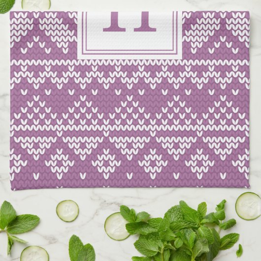 Sweater Weather | Monogram Holiday Geschirrtuch (Gefaltet)