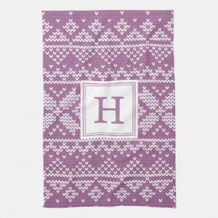 Sweater Weather Monogram Holiday Geschirrtuch