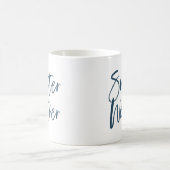 Sweater Weather Navy Script Holiday Kaffeetasse (Mittel)