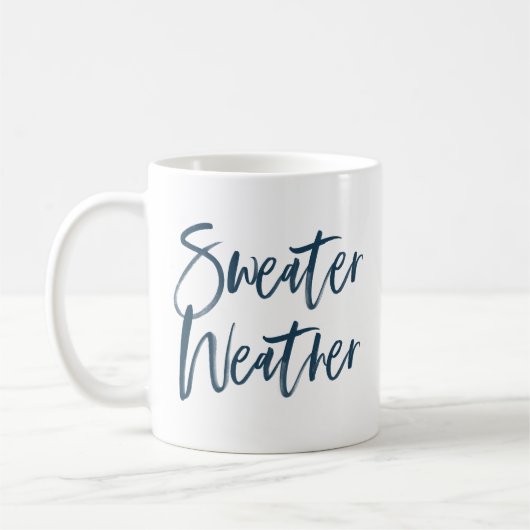 Sweater Weather Navy Script Holiday Kaffeetasse (Links)