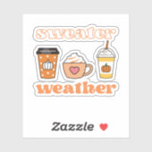 Sweater Weather Pumpkin Spice Latte Aufkleber (Blatt)
