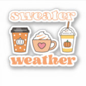 Sweater Weather Pumpkin Spice Latte Aufkleber (Vorderseite)