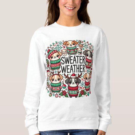 "Sweater Weather Pups - Feierliche Hunde" Sweatshirt (Vorderseite)