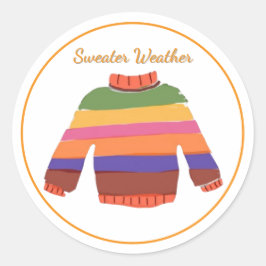 Sweater Weather Runder Aufkleber