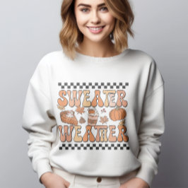 Sweater Weather Shirt, Retro Fall Pumpkin Saison Sweatshirt
