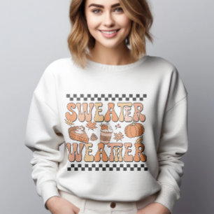 Sweater Weather Shirt, Retro Fall Pumpkin Saison Sweatshirt