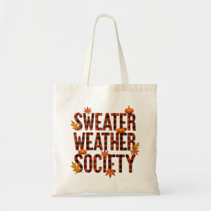Sweater Weather Society Karo-Buchstaben-Füllung  Tragetasche