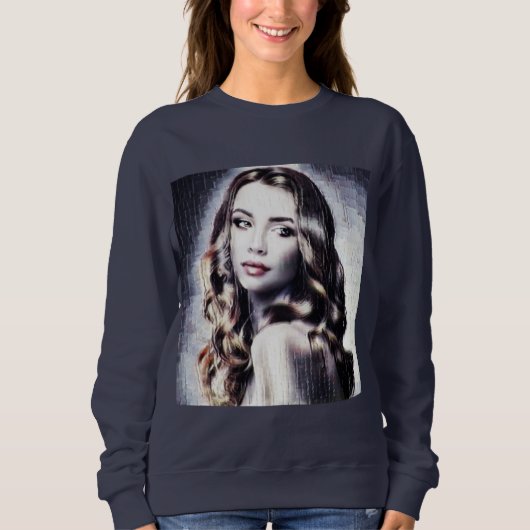 Sweatshirt Beauté brune oder (Vorderseite)