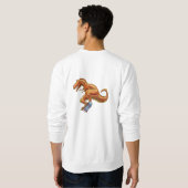 Sweatshirt-Cartoon T-rex mit Skateboard Sweatshirt (Schwarz voll)