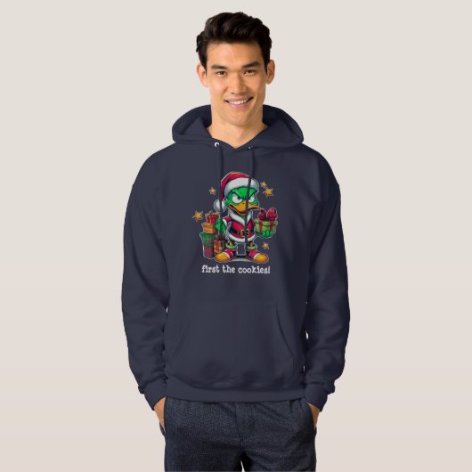 Sweatshirt "first the cookies!" No X-mas Duck (Vorne ganz)