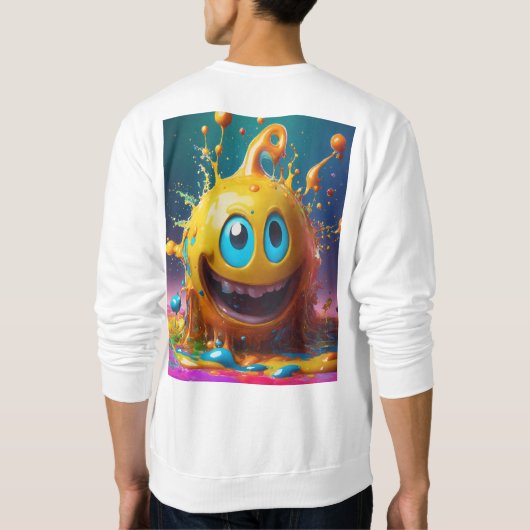 Sweatshirt für Männer mit tropfender Typografie Ar (Rückseite)