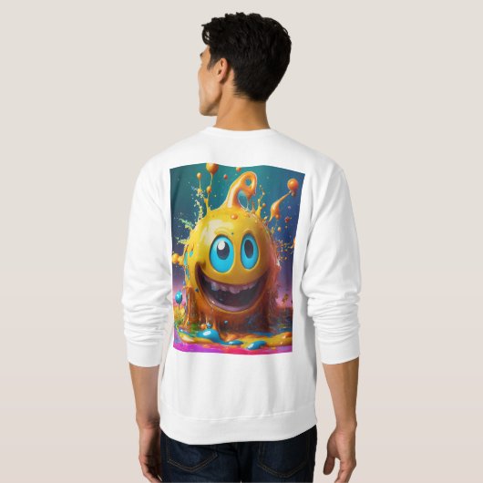 Sweatshirt für Männer mit tropfender Typografie Ar (Schwarz voll)