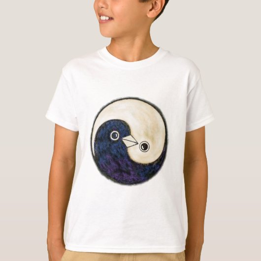 Sweatshirt kids Yin Yang design with doves" T-Shirt (Vorderseite)