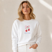 Sweatshirt | Kirschrote Kokette Schleife Süße Illu